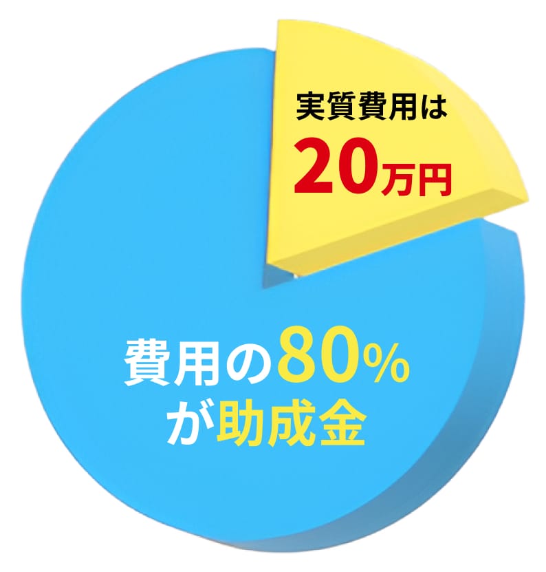 費用の80％が助成金